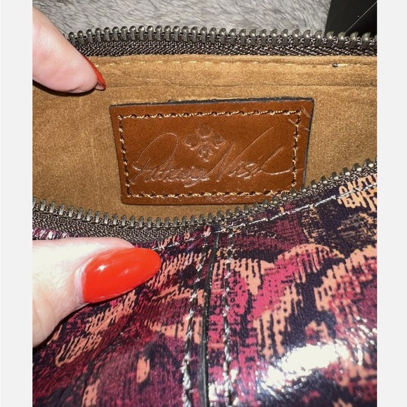 PATRICIA NASH Leather Isla Vint Floral Brocade Oblong Wristlet Wallet Purse NIB - Picture 5 of 7
